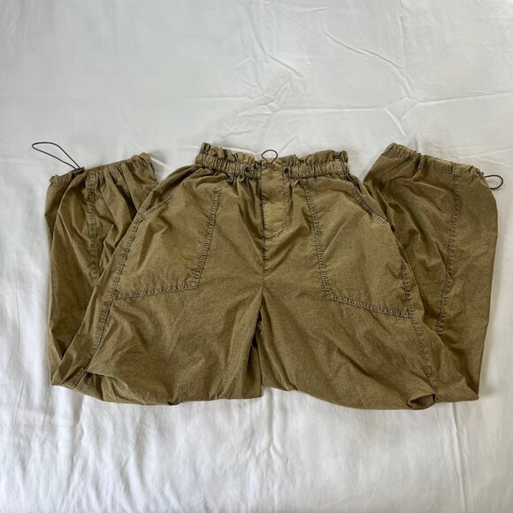 Urban Outfitters Tan Khaki Parachute Wide Leg Lightweight Pants | Size S - Picture 4 of 7